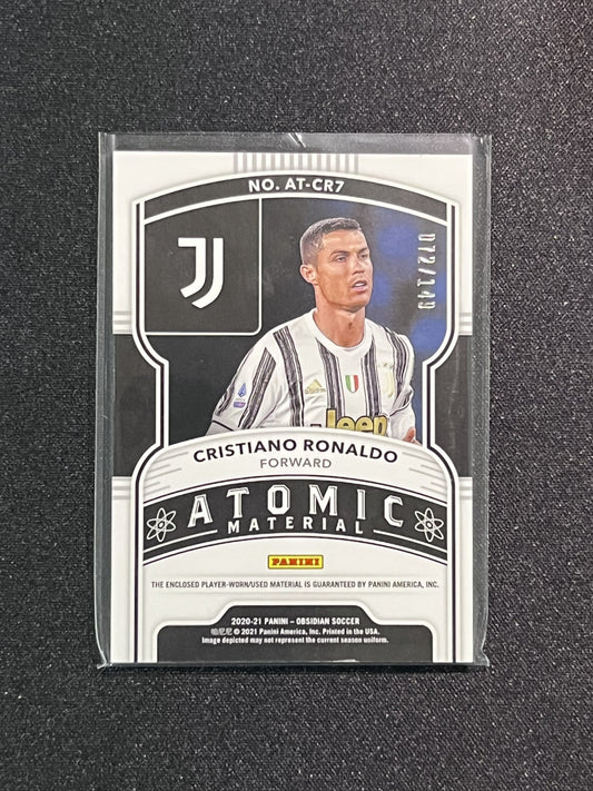 CRISTIAN RONALDO - 2020-21 PANINI OBSIDIAN ATOMIC MATERIAL #AT-CR7 /149 PATCH