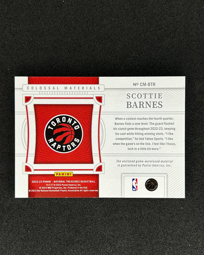 Scottie Barnes - 2022-23 PANINI National Treasures #CM-BTR /99 PATCH