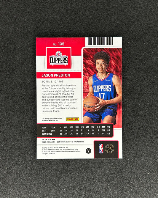 JASON PRESTON - 2021 PANINI CONTENDERS OPTIC #135