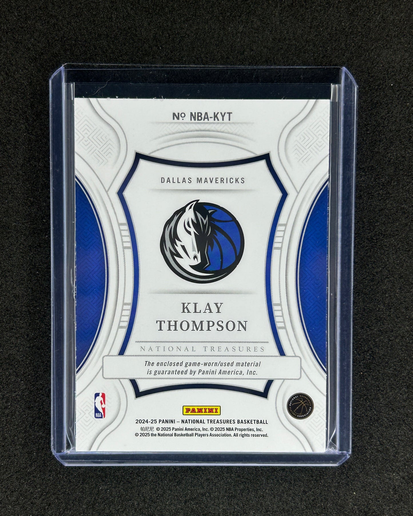 KLAY THOMPSON - 2024-25 PANINI NATIONAL TREASURES #NBA-KYT /99 PATCH