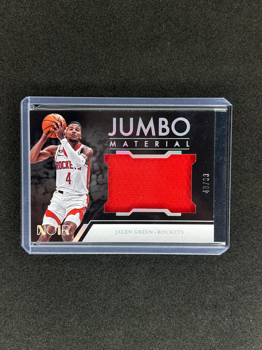 JALEN GREEN - 2023 PANINI NOIR - HOUSTON ROCKETS #JM-JLG /99 PATCH