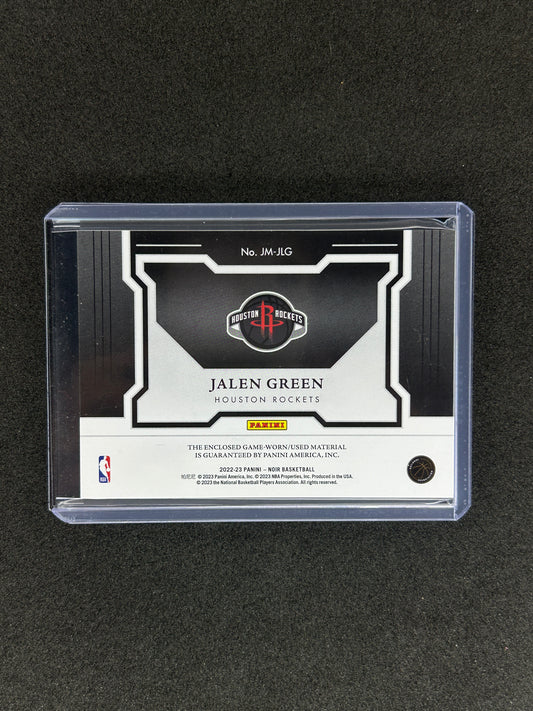 JALEN GREEN - 2023 PANINI NOIR - HOUSTON ROCKETS #JM-JLG /99 PATCH