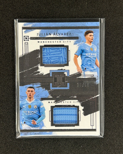 JULIAN ALVAREZ/PHIL FODEN - 2023-24 PANINI IMPECCABLE PREMIER LEAGUE #ID-JP /99 DUAL PATCH
