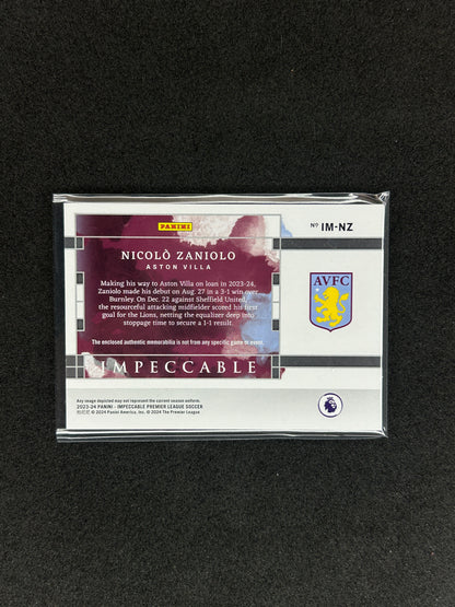 NICOLO ZANIOLO - 2023-24 PANINI IMPECCABLE PREMIER LEAGUE #IM-NZ /25 PATCH