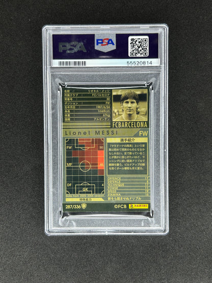LIONEL MESSI - 2005-06 PANINI WCCF AUROPEAN CLUBS #287 PSA MINT 9