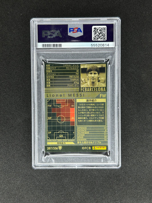LIONEL MESSI - 2005-06 PANINI WCCF AUROPEAN CLUBS #287 PSA MINT 9