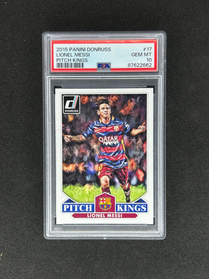 LIONEL MESSI - 2015 PANINI DONRUSS PITCH KINGS #17 PSA 10