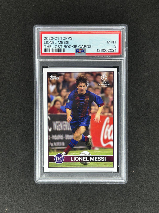 LIONEL MESSI - 2020-21 TOPPS THE LOST ROOKIE CARD PSA 9