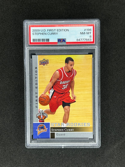 STEPHEN CURRY - 2009 UPPER DECK FIRST EDITION #196 PSA MINT 8