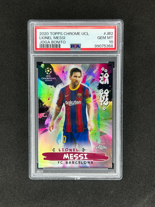 LIONEL MESSI - 2020 TOPPS CHROME UCL JOGA BONITO #JB2 PSA 10