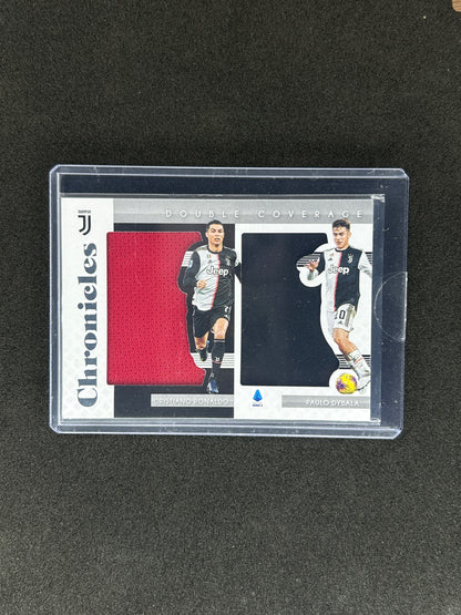 CRISTIANO RONALDO/PAULO DYBALA - 2019-20 PANINI CHRONICLES DOUBLE COVERAGE #DC-JUV PATCH