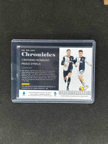 CRISTIANO RONALDO/PAULO DYBALA - 2019-20 PANINI CHRONICLES DOUBLE COVERAGE #DC-JUV PATCH