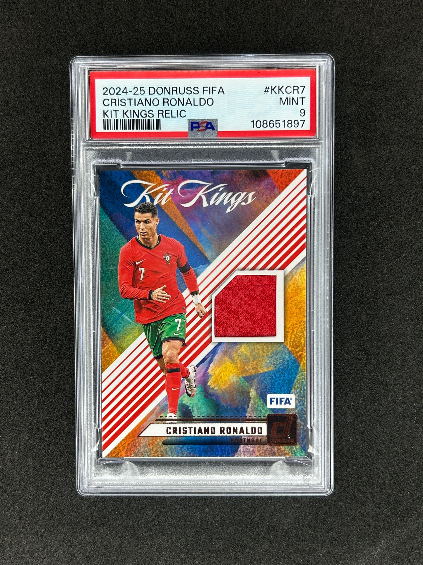CRISTIANO RONALDO - 2024-25 PANINI DONRUSS KIT KINGS #KK-CR7 PATCH PSA 9