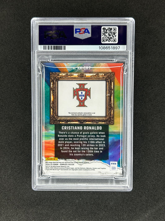 CRISTIANO RONALDO - 2024-25 PANINI DONRUSS KIT KINGS #KK-CR7 PATCH PSA 9