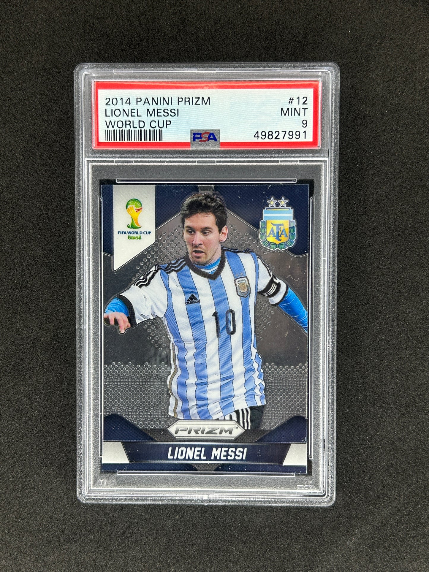 LIONEL MESSI - 2014 PANINI PRIZM WORLD CUP #12 PSA MINT 9