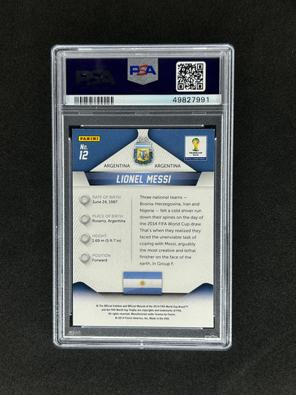 LIONEL MESSI - 2014 PANINI PRIZM WORLD CUP #12 PSA MINT 9