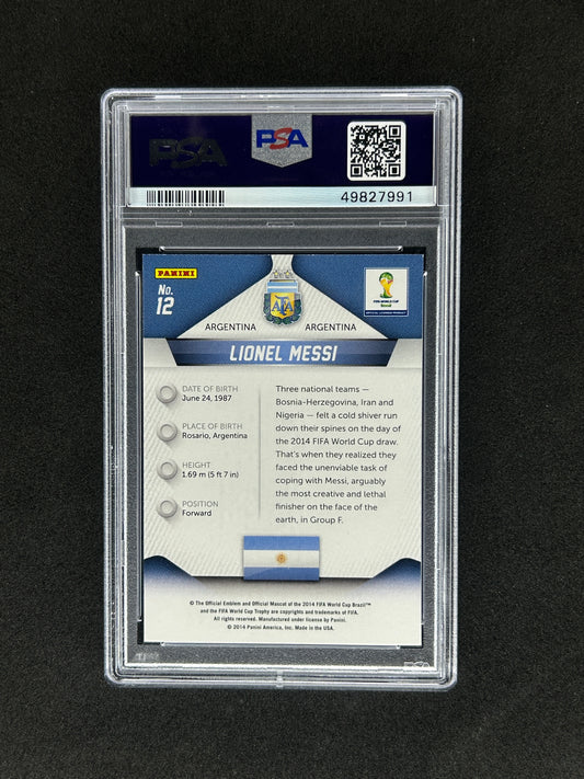 LIONEL MESSI - 2014 PANINI PRIZM WORLD CUP #12 PSA MINT 9