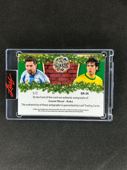 LIONEL MESSI/KAKA - 2025 LEAF METAL #DA-24 AUTO