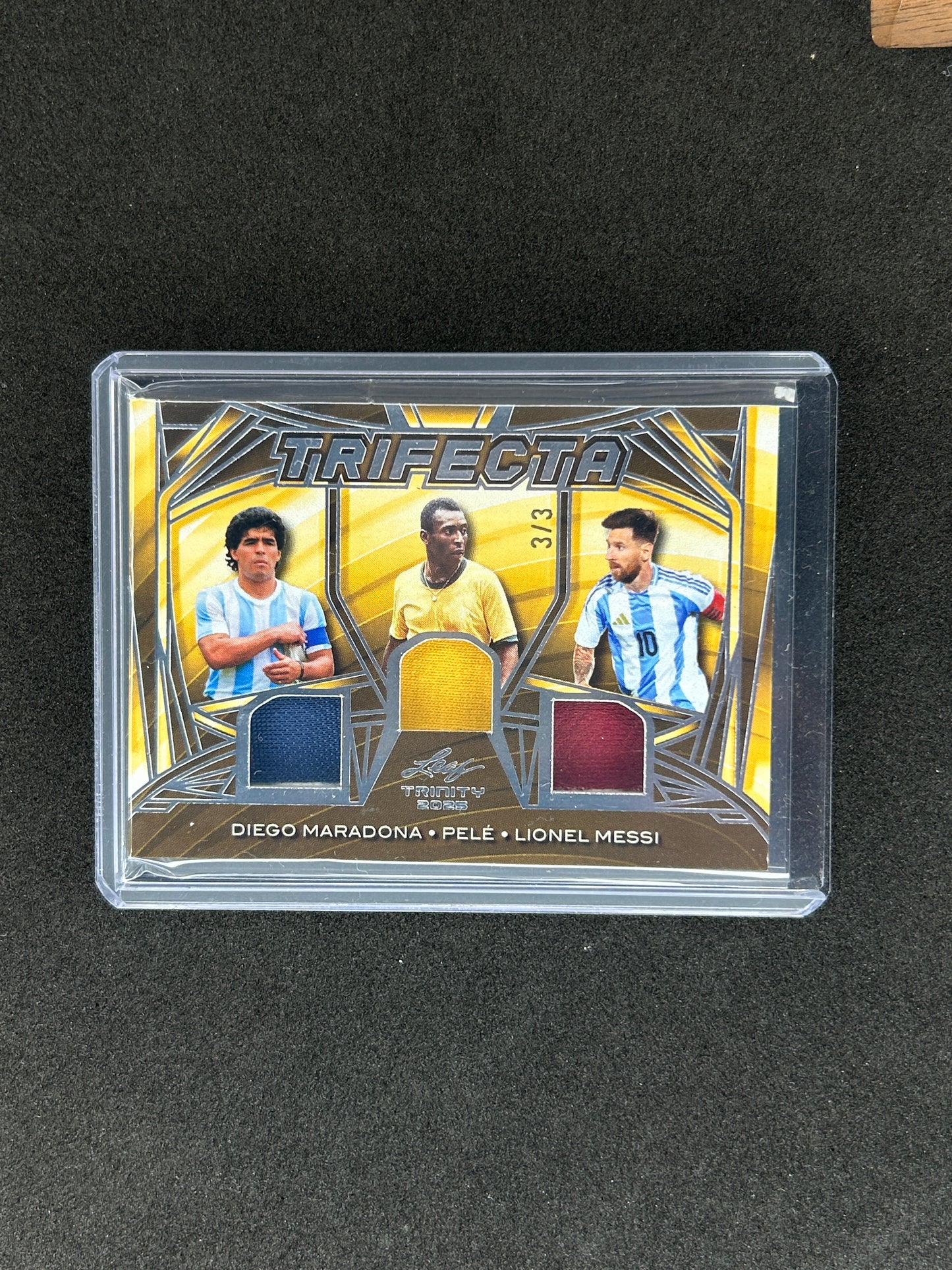 MARADONA/PELE/MESSI - 2025 LEAF TRINITY TRIFECTA  #TF-12 /3
