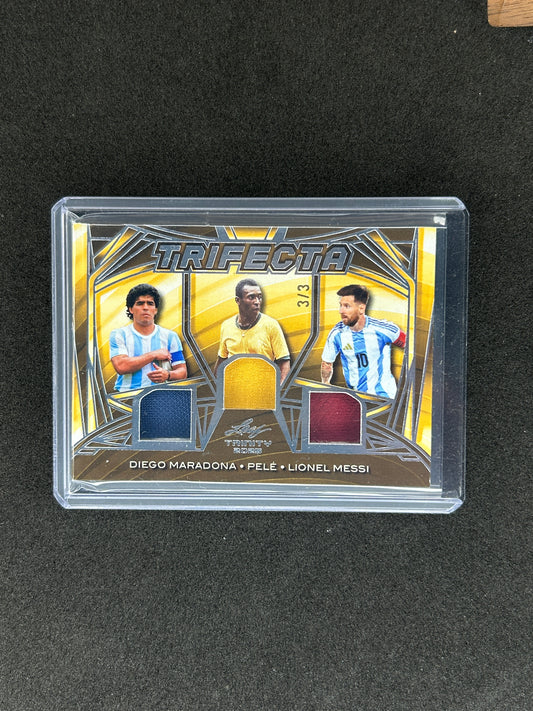 MARADONA/PELE/MESSI - 2025 LEAF TRINITY TRIFECTA  #TF-12 /3