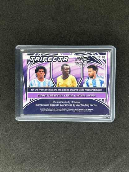 MARADONA/PELE/MESSI - 2025 LEAF TRINITY TRIFECTA  #TF-12 /3