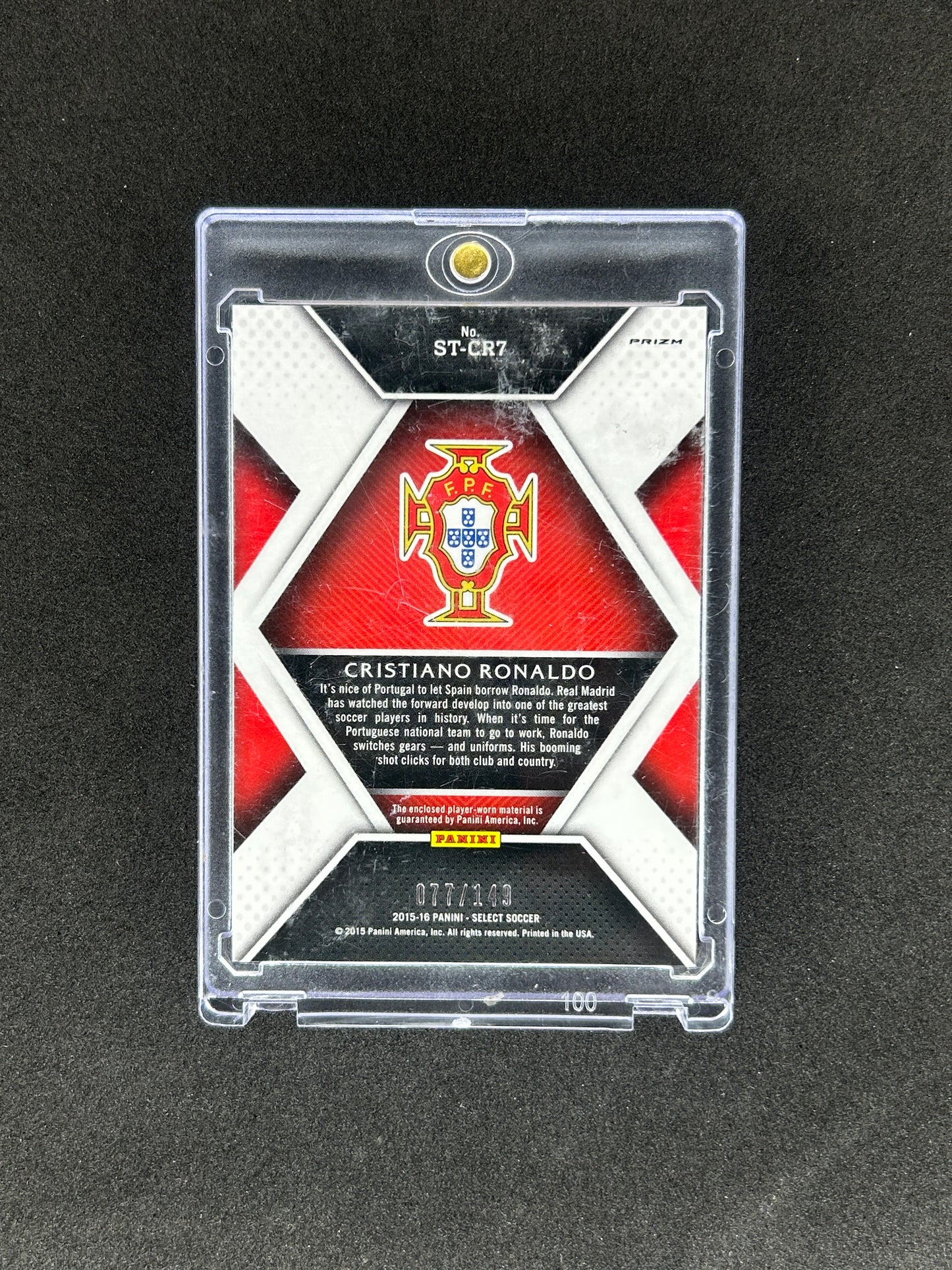 CRISTIANO RONALDO - 2015-16 PANINI SELECT STARS #ST-CR7 /149 PATCH #ST-CR7