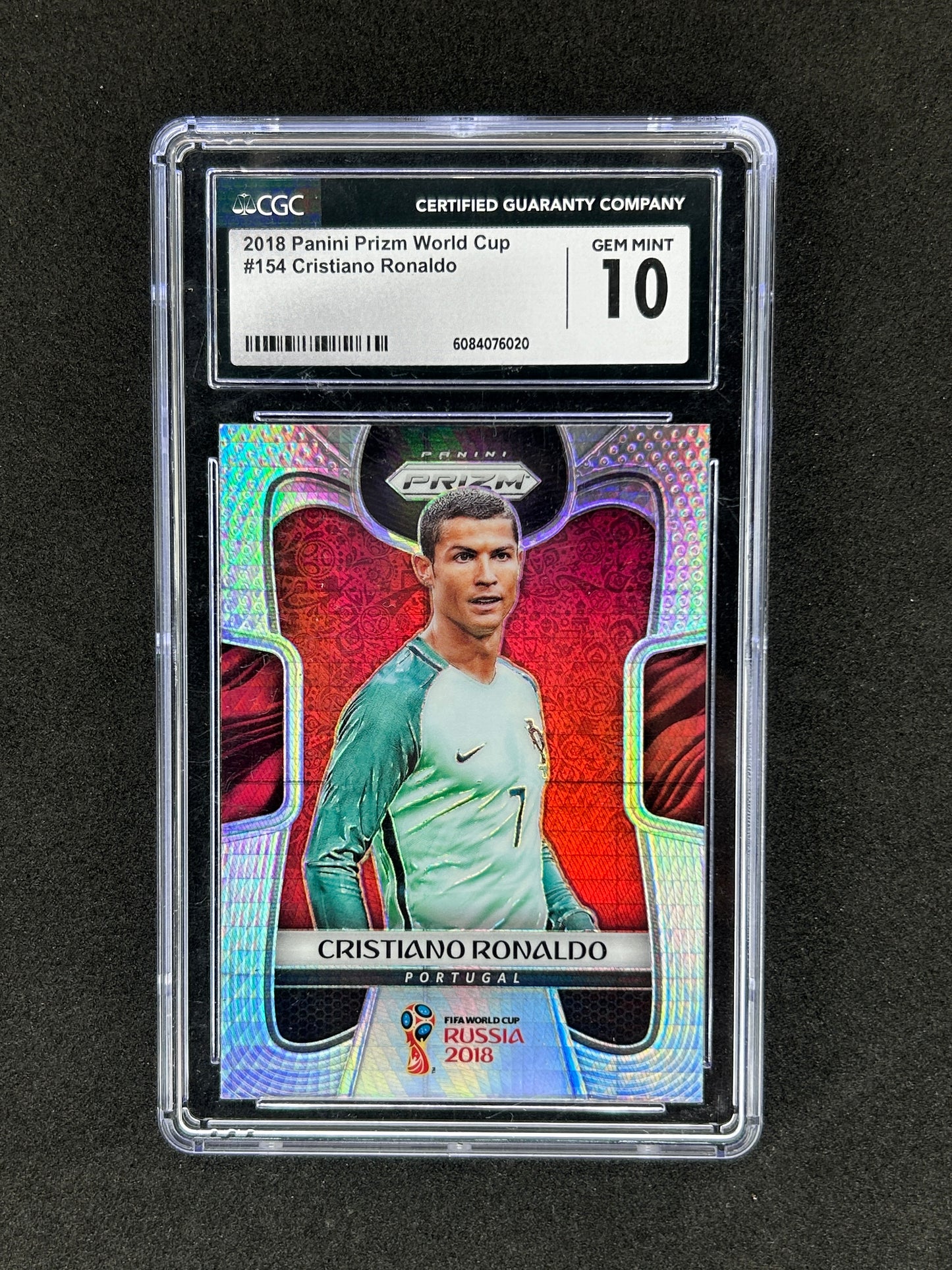CRISTIANO RONALDO - 2018 PANINI PRIZM WORLD CUP #154 CGC 10