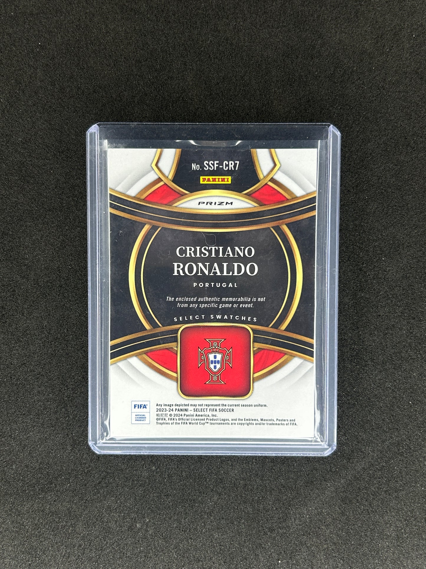 CRISTIANO RONALDO - 2023-24 PANINI SELECT FIFA #SSF-CR7 REFRACTOR PATCH