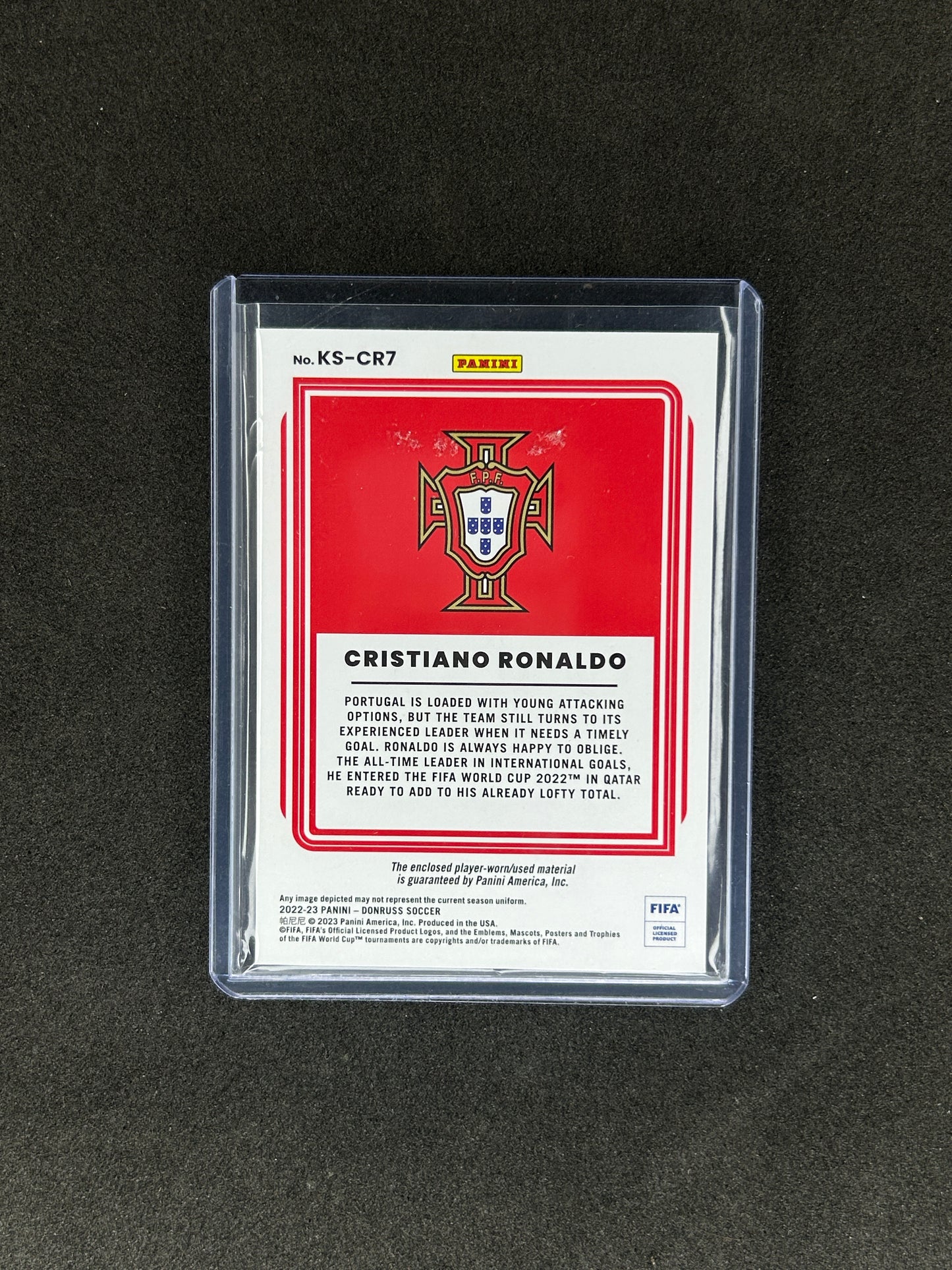 CRISTIANO RONALDO - 2022-23 PANINI DONRUSS KIT SERIES #KS-CR7 PATCH