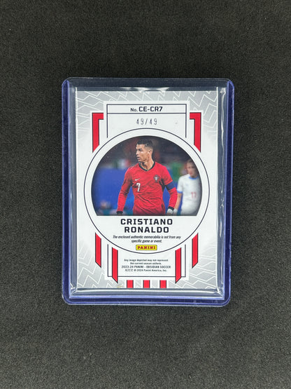 CRISTIANO RONALDO - 2023-24 PANINI OBSIDIAN CUTTING EDGE #CE-CR7 /49 PATCH
