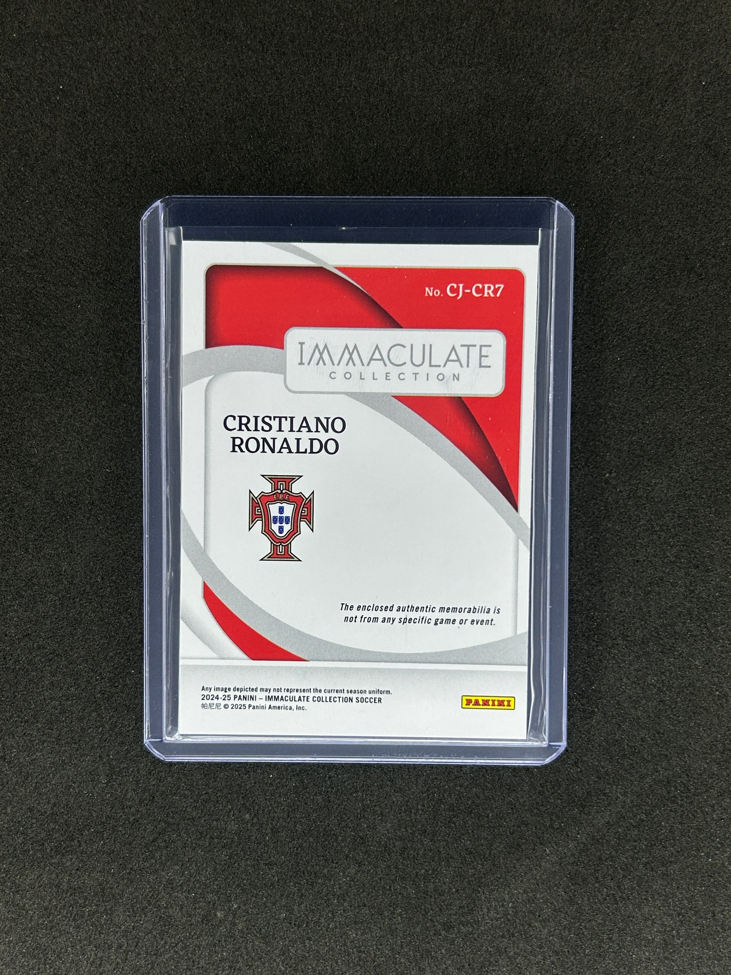 CRISTIANO RONALDO - 2024-25 PANINI IMMACULATE #CJ-CR7 /65 JUMBO PATCH