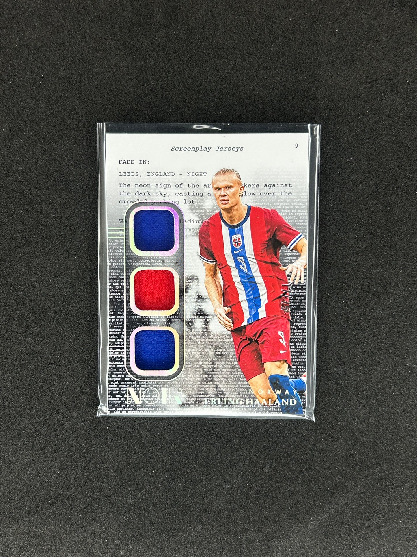 ERLING HAALAND - 2024-25 PANINI NOIR SOCCER #SJ-EH TRIPLE PATCH