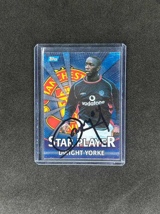 DWIGHT YORKE - 2001 TOPPS BLUE SP #T14 ONCARD AUTO