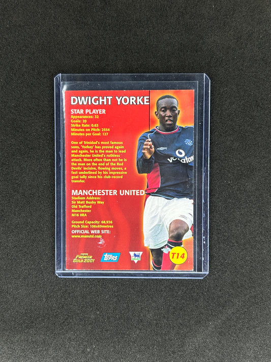 DWIGHT YORKE - 2001 TOPPS BLUE SP #T14 ONCARD AUTO