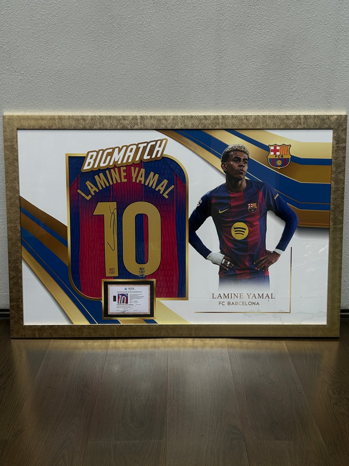 LAMINE YAMAL SIGNED BARCELONA JERSEY WITH GCOA
