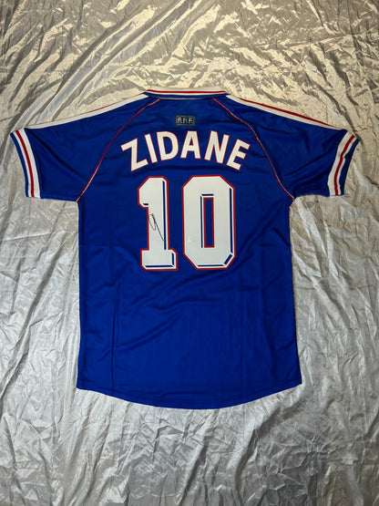 ZINEDINE ZIDANE BACK SIGNED FRANCE 1998 HOME SHIRT