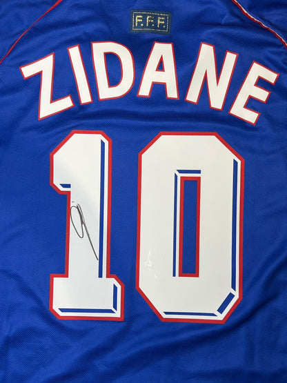 ZINEDINE ZIDANE BACK SIGNED FRANCE 1998 HOME SHIRT