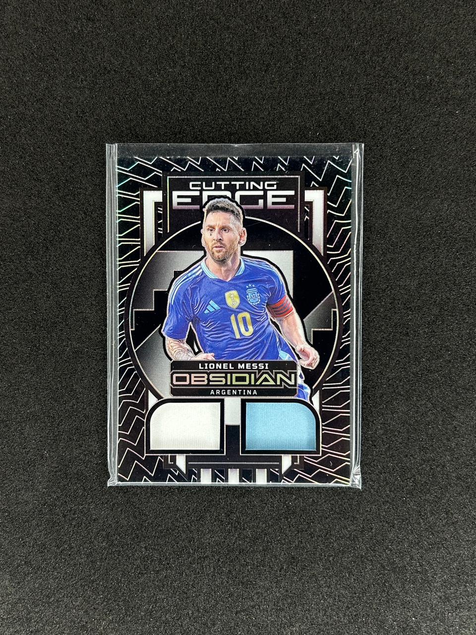 LIONEL MESSI - 2023-24 PANINI OBSIDIAN CUTTING EDGE #CE-LM /199 DOUBLE PATCH