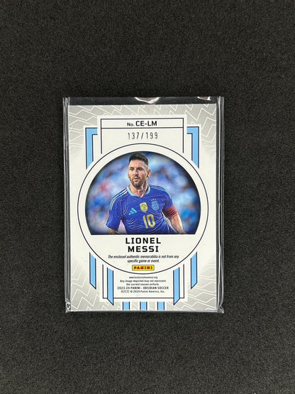 LIONEL MESSI - 2023-24 PANINI OBSIDIAN CUTTING EDGE #CE-LM /199 DOUBLE PATCH