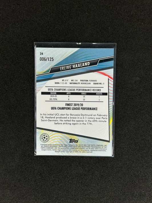 ERLING HAALAND - 2021 TOPPS FINEST UCL #24 /125