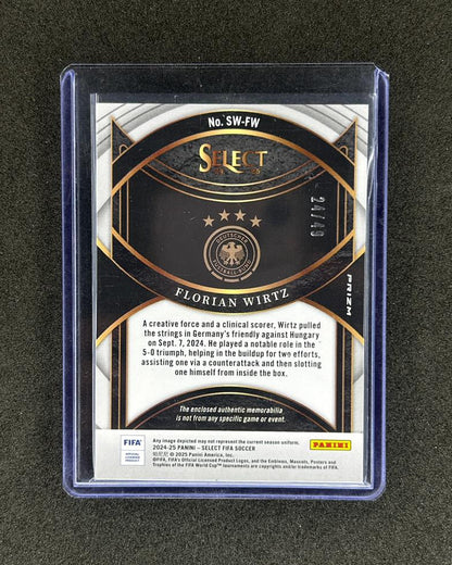 FLORIAN WIRTZ - 2024-25 PANINI SELECT FIFA PURPLE #SW-FW /49 PATCH