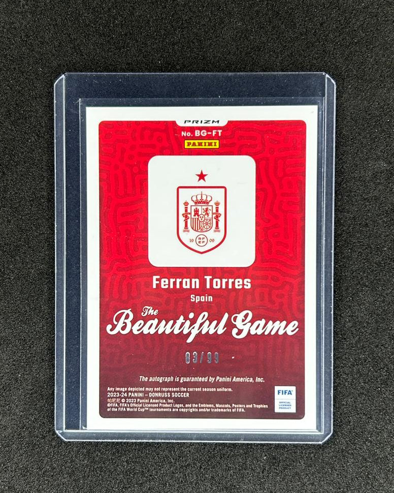 FERRAN TORRES -  PANINI DONRUSS THE BEAUTIFULL GAME #BG-FT /99 AUTO