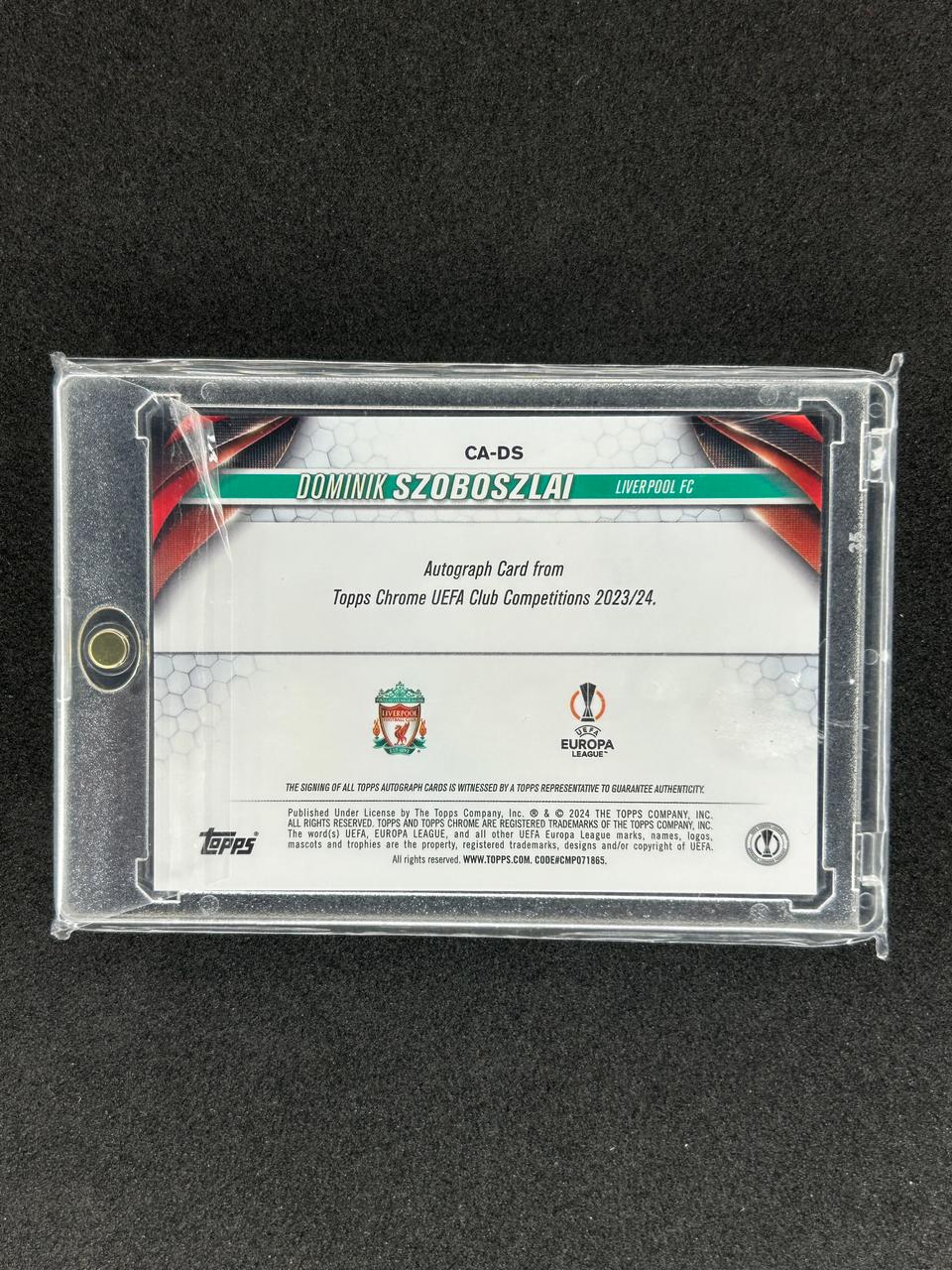 DOMINIK SZOBOSZLAI - 2024 TOPPS CHROME UEFA EUROPE LEAGUE #CA-DS AUTO