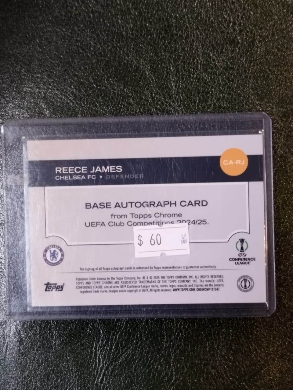 REECE JAMES - 2025 TOPPS CHROME EUFA CONFERENCE LEAGUE #/199 AUTO
