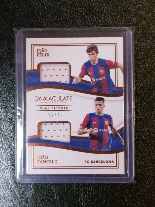 JOAO FELIX/JOAO CANCELIO - 2023-24 PANINI IMMACULATE COLLECTION DUAL PATCHES #DP-JJ /49
