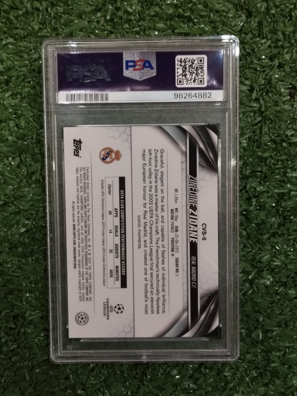 ZINEDINE ZIDANE - 2023-24 TOPPS SAPPHIRE UCC IMAGE VARIATION #CVS-5 NM-MT 8