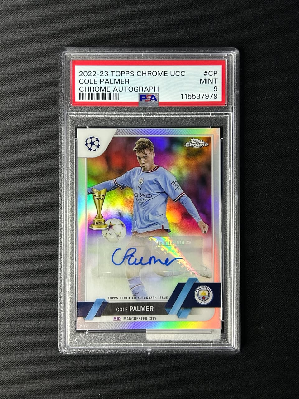 COLE PALMER - 2022-23 Topps Chrome UCC Soccer AUTO PSA 9 MINT
