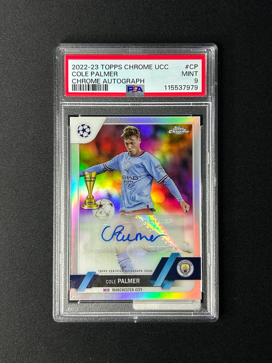 COLE PALMER - 2022-23 Topps Chrome UCC Soccer AUTO PSA 9 MINT