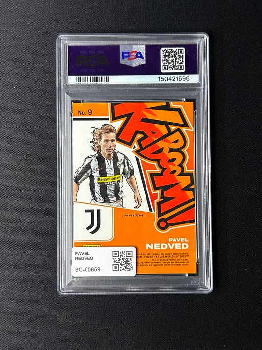 PAVEL NEDVED - 2025 Panini Prizm FIFA Club World Cup Kaboom! SP #9 Juventus PSA 8
