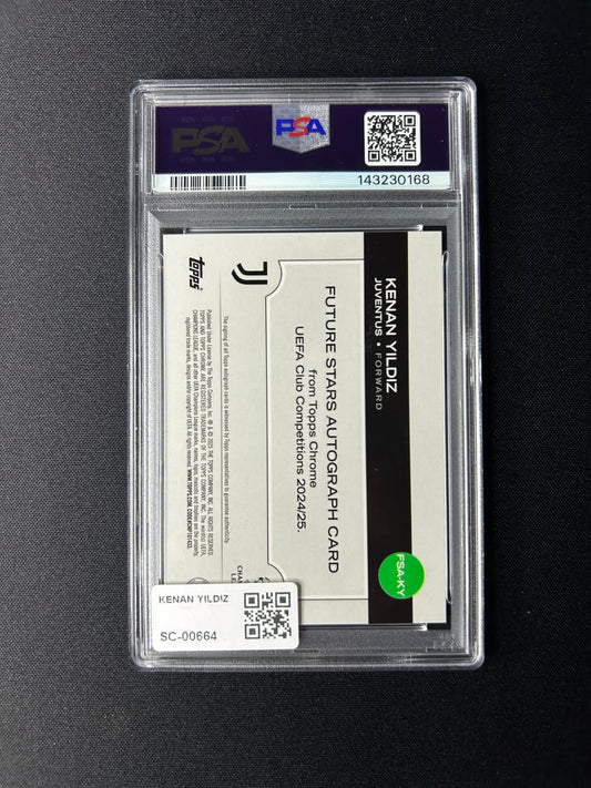KENAN YILDIZ -2024/25 TOPPS CHROME UCC FUTURE STARS AUTO PINK /250  PSA 9